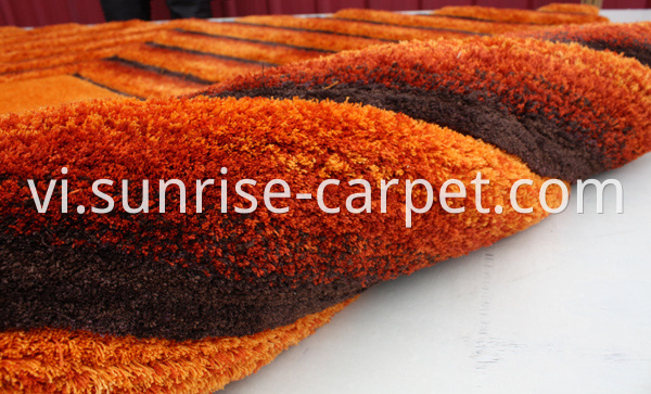 Microfiber 3D Shaggy Rug with Rust color
